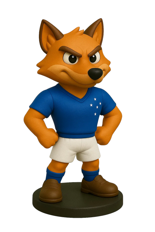Estatueta Mascote do Cruzeiro Raposa 16cm - 3D Fans - Mascotes