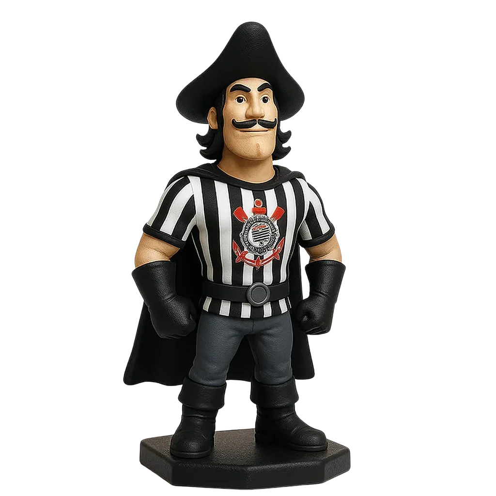 Estatueta Mascote do Corinthians 16cm - 3D Fans - Mascotes