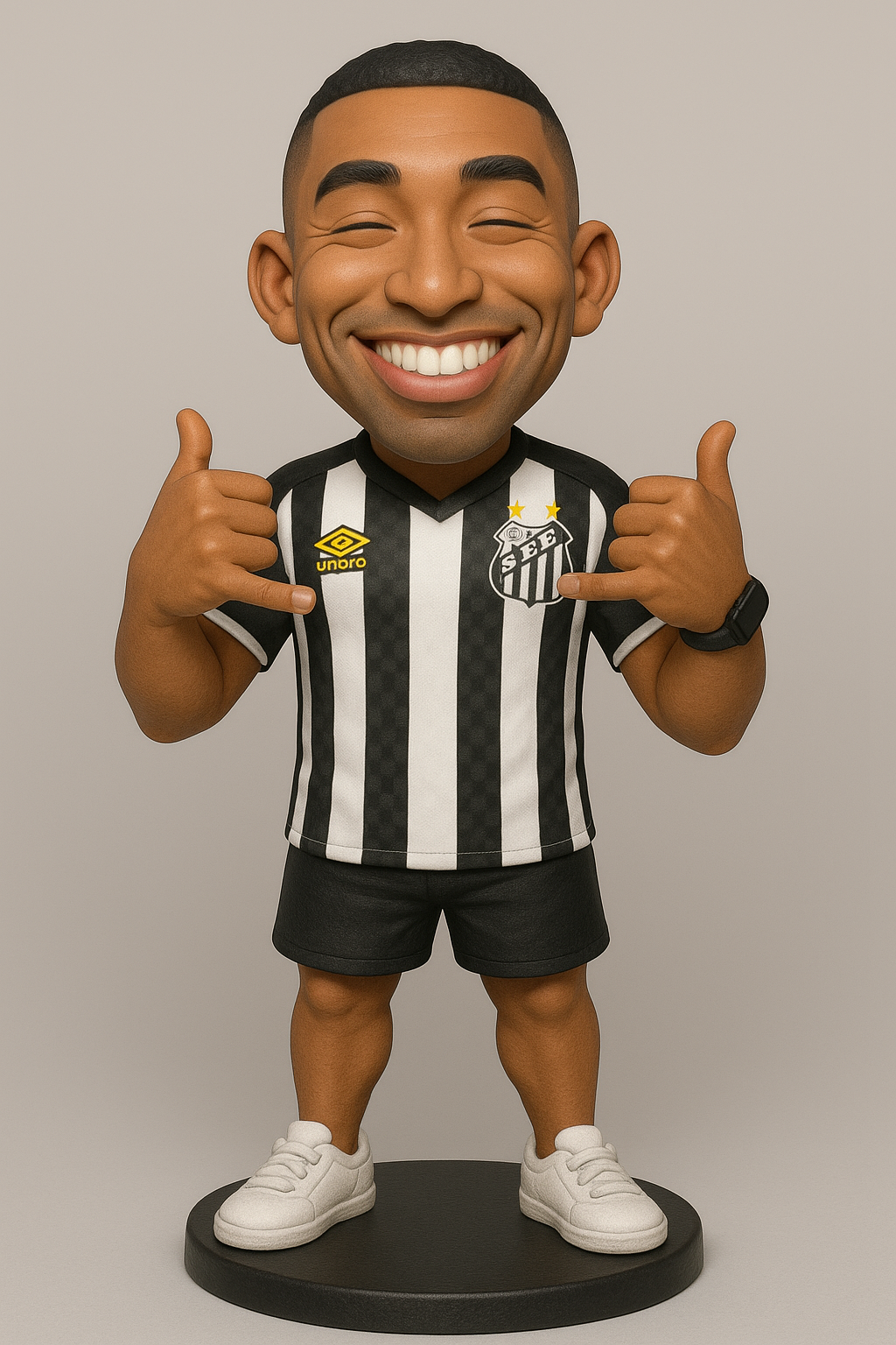 Rapaz com a camisa do Santos