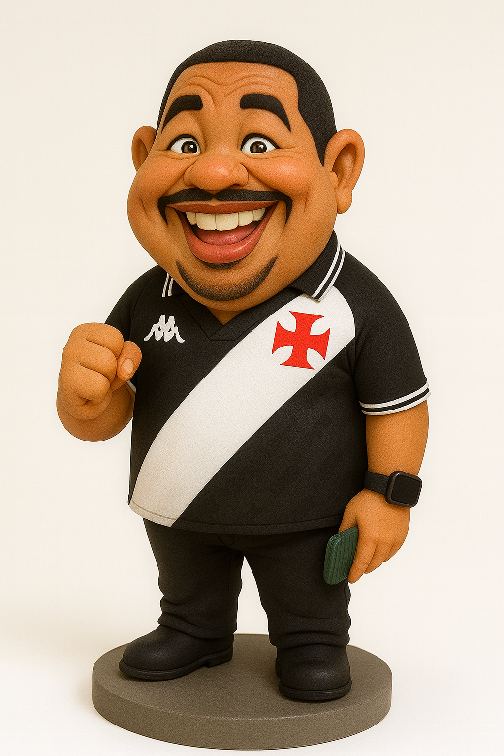 Caricatura de senhor  com a camisa do Vasco