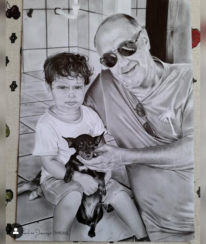 Retrato realista em grafite
