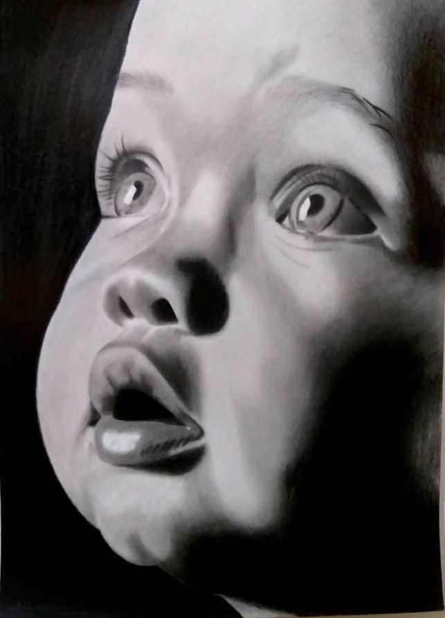 Retrato realista em grafite