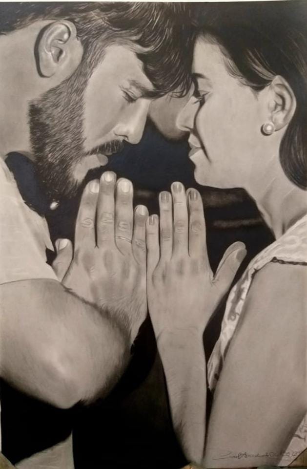 Retrato realista em grafite