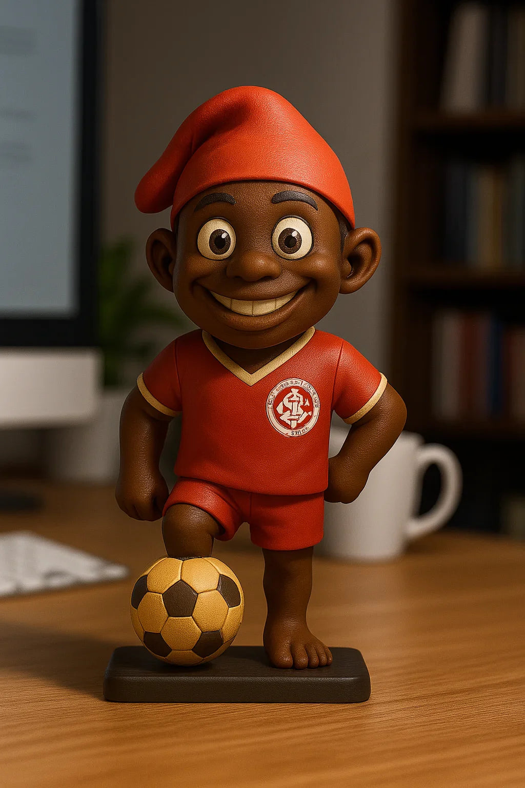 Estatueta Mascote do Internacional Saci 16cm - 3D Fans - Mascotes