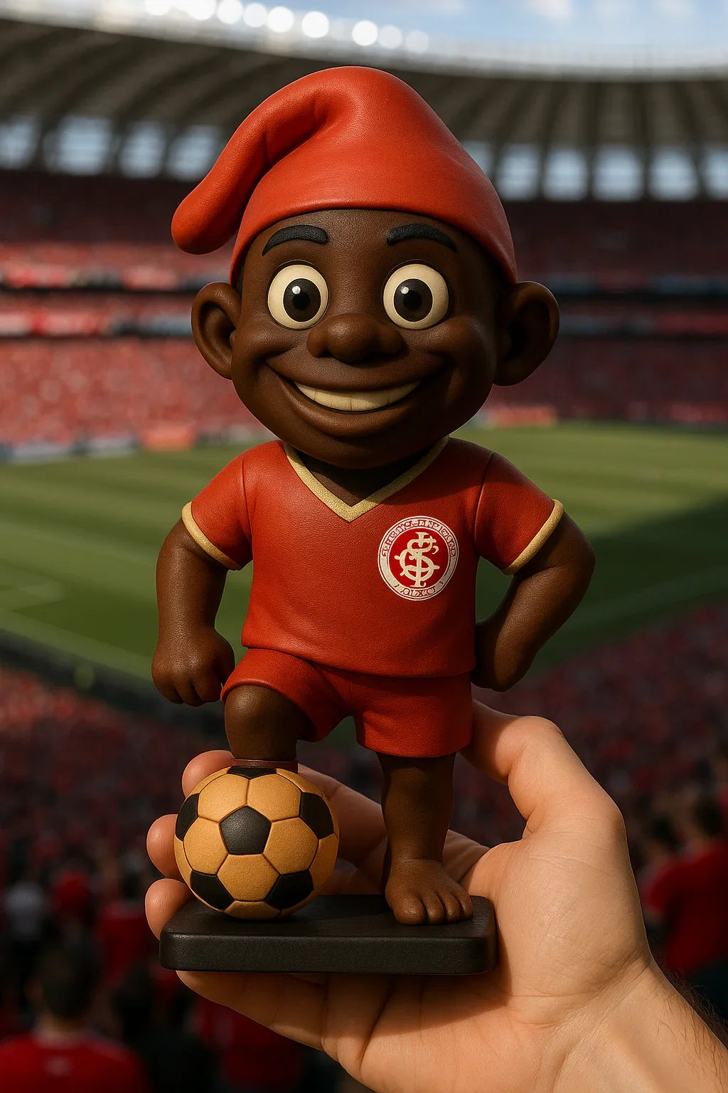 Estatueta Mascote do Internacional Saci 16cm - 3D Fans - Mascotes