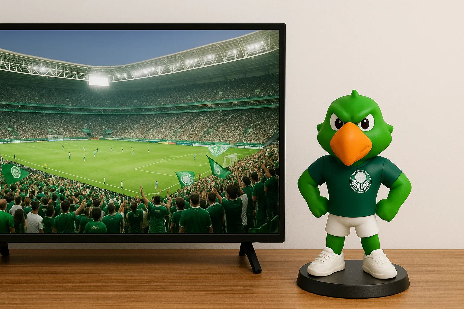 Estatueta Mascote Palmeiras Periquito - Edição Especial - 3D Fans - Mascotes