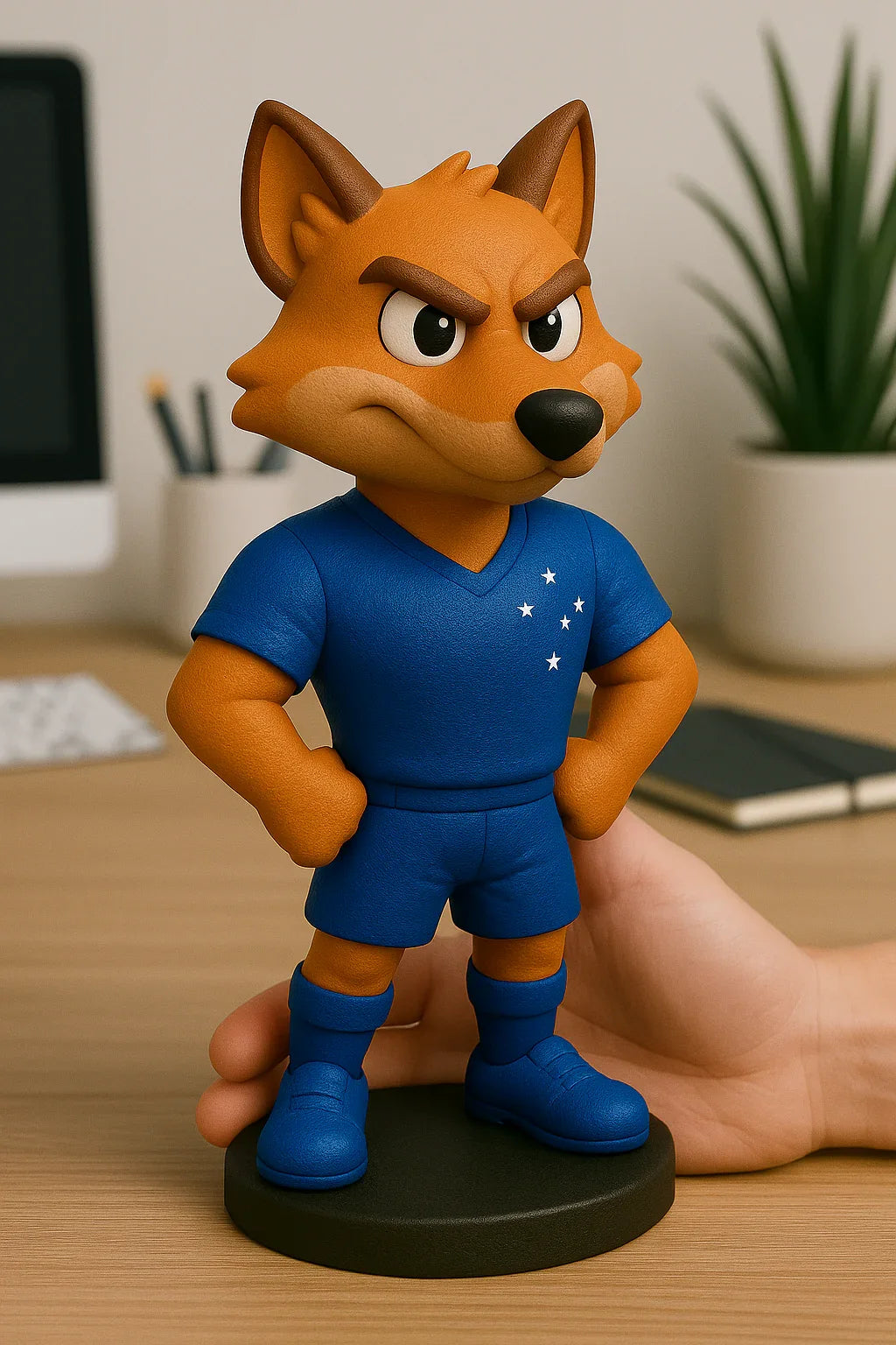 Estatueta Mascote do Cruzeiro Raposa 16cm - 3D Fans - Mascotes