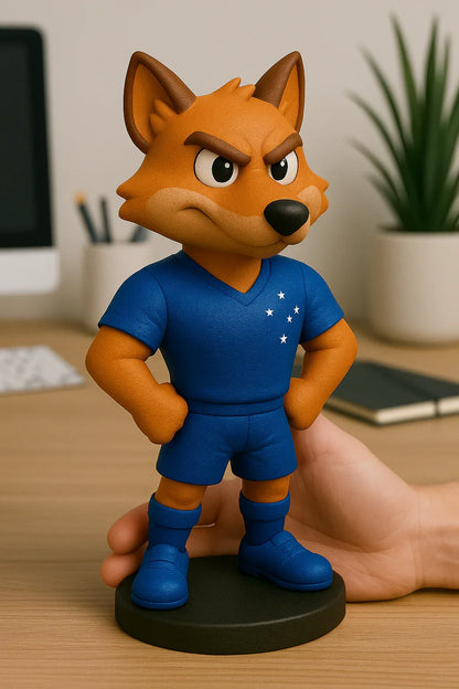 Estatueta Mascote do Cruzeiro Raposa 16cm - 3D Fans - Mascotes