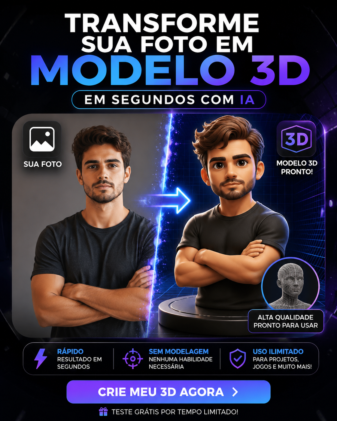 Exemplo de modelo 3D personalizado