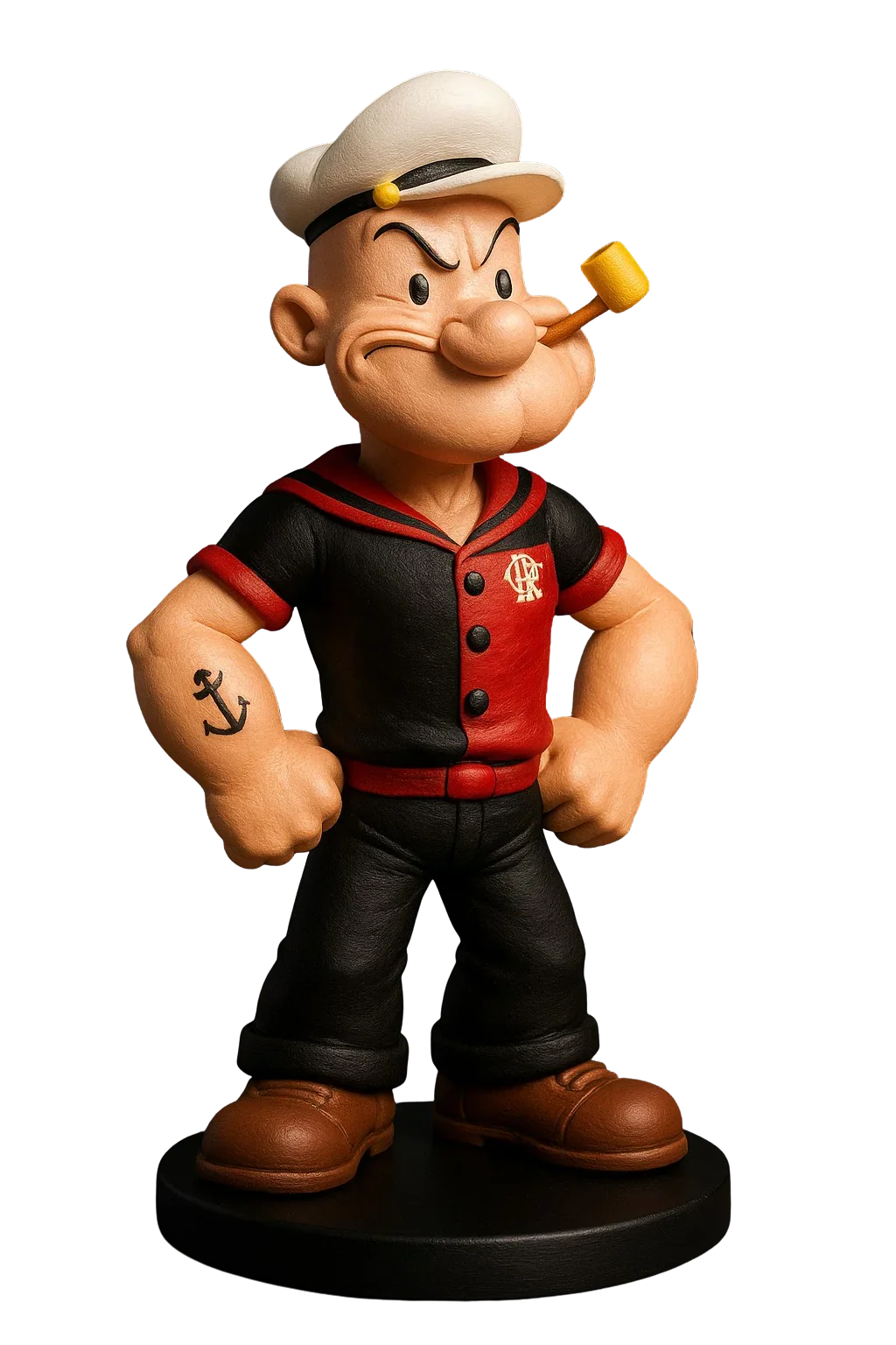 Estatueta Mascote do Flamengo Popeye 16cm - EDIÇÃO ESPECIAL - 3D Fans - Mascotes