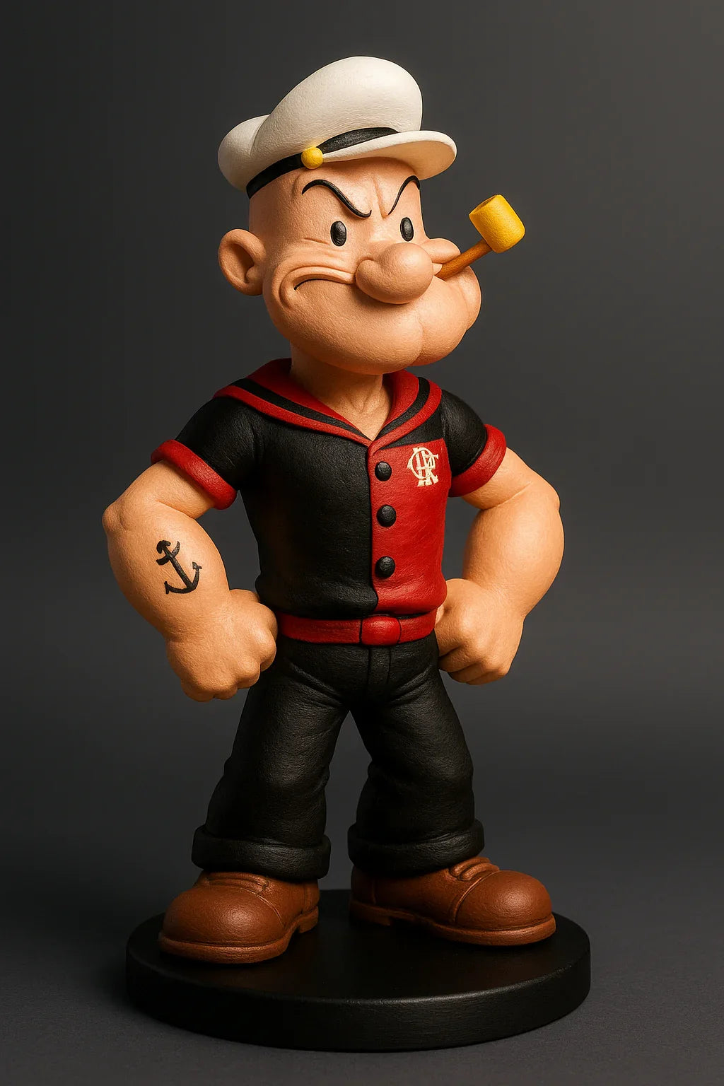 Estatueta Mascote do Flamengo Popeye 16cm - EDIÇÃO ESPECIAL - 3D Fans - Mascotes