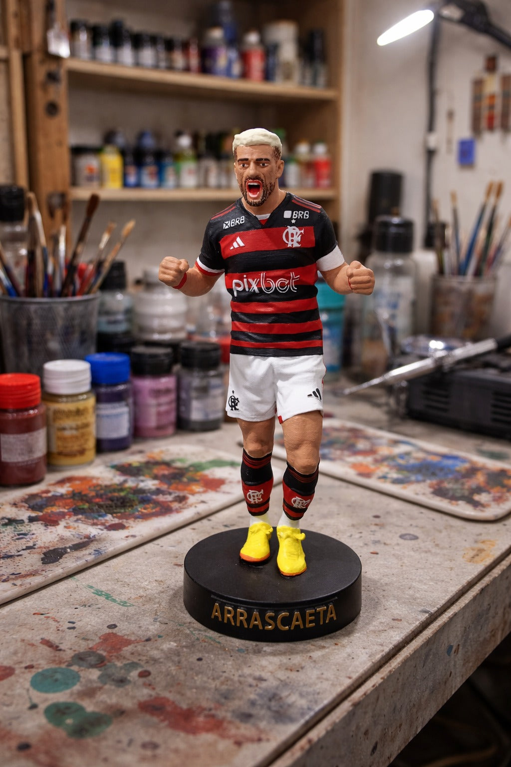 Jogador do Flamengo De Arrascaeta feito sobre encomenda para cliente.