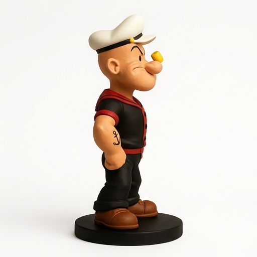 Mascote Popeye do Flamengo Produzido artesanalmente para colecionadores rubro-negros
