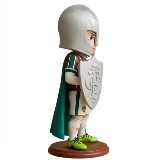 Estatueta personalizada de guerreiro com armadura, escudo e detalhes em 3D, decoração criativa