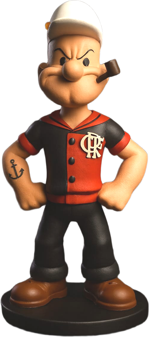 Estatueta Mascote do Flamengo Popeye - Edição Especial