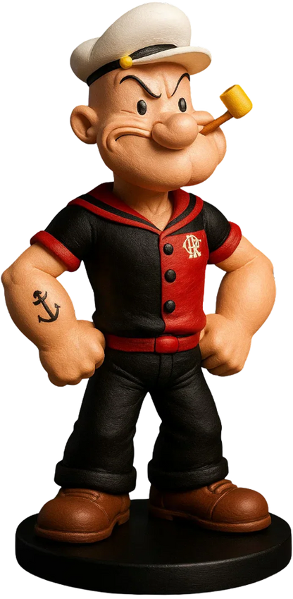 Mascote Popeye do Flamengo Produzido artesanalmente para colecionadores rubro-negros
