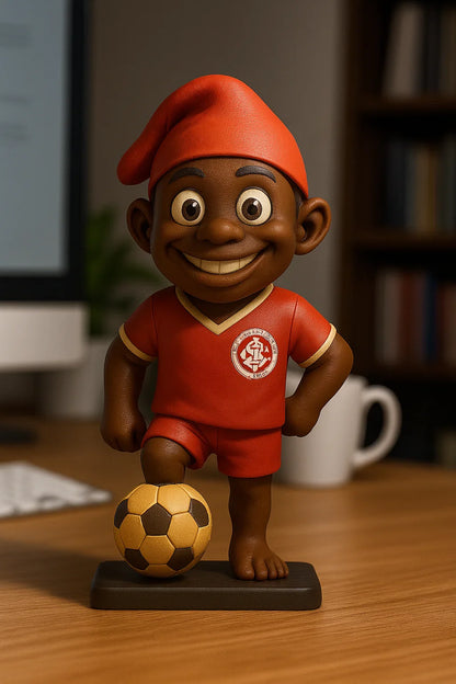 Estatueta Mascote do Internacional Saci 16cm - 3D Fans - Mascotes