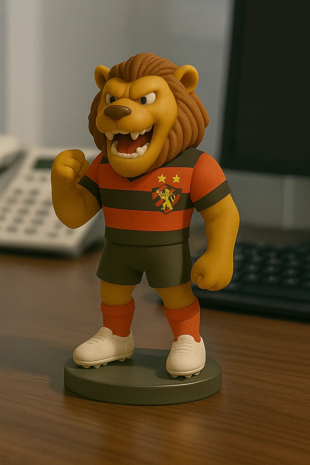 Estatueta Mascote Esporte Clube Recife Leão 16cm - 3D Fans - Mascotes