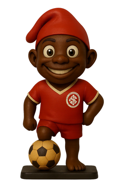 Estatueta Mascote do Internacional Saci 16cm - 3D Fans - Mascotes
